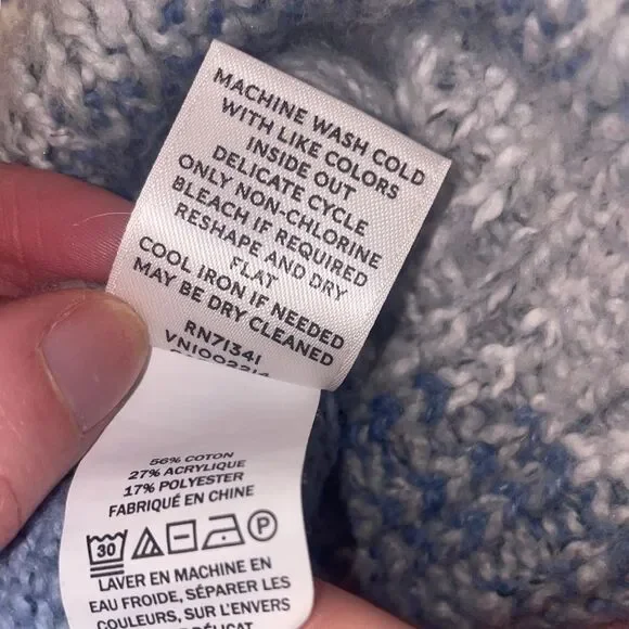 LL Bean SIGNATURE WOMENS Cozy Sweater Fair Isle Blue Mountains Medium - Picture 6 of 6